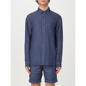 120% Lino Shirt Men Navy